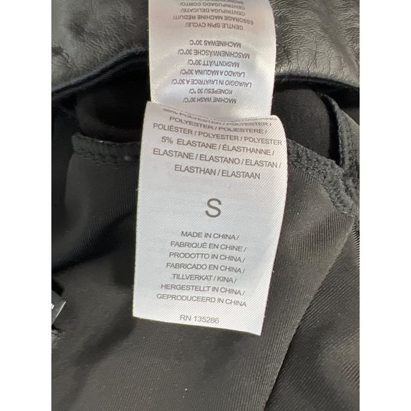 Lysse Faux Vegan Leather Leggings Women S Black High Waist Skinny Tummy Control - Picture 6 of 7